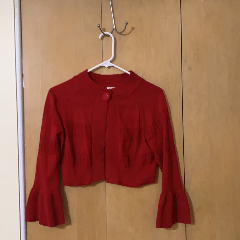Red Shrug by Pout 3/4 Belle Sleeve